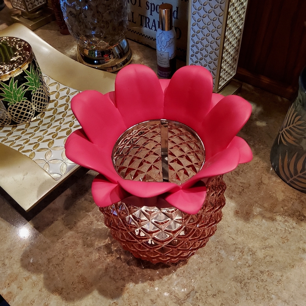 PINK PINEAPPLE SINGLE WICK CANDLE HOLDER - Picture 3 of 10